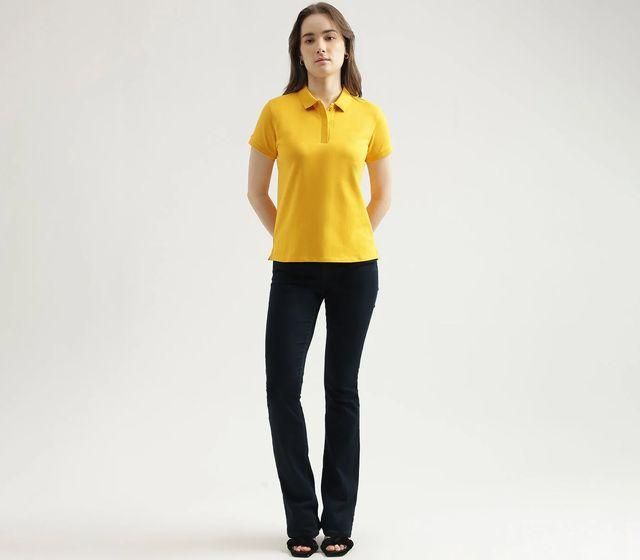 Ketex Yellow Cotton Blend Polo Neck T-Shirt – Stylish & Smart Casual Wear