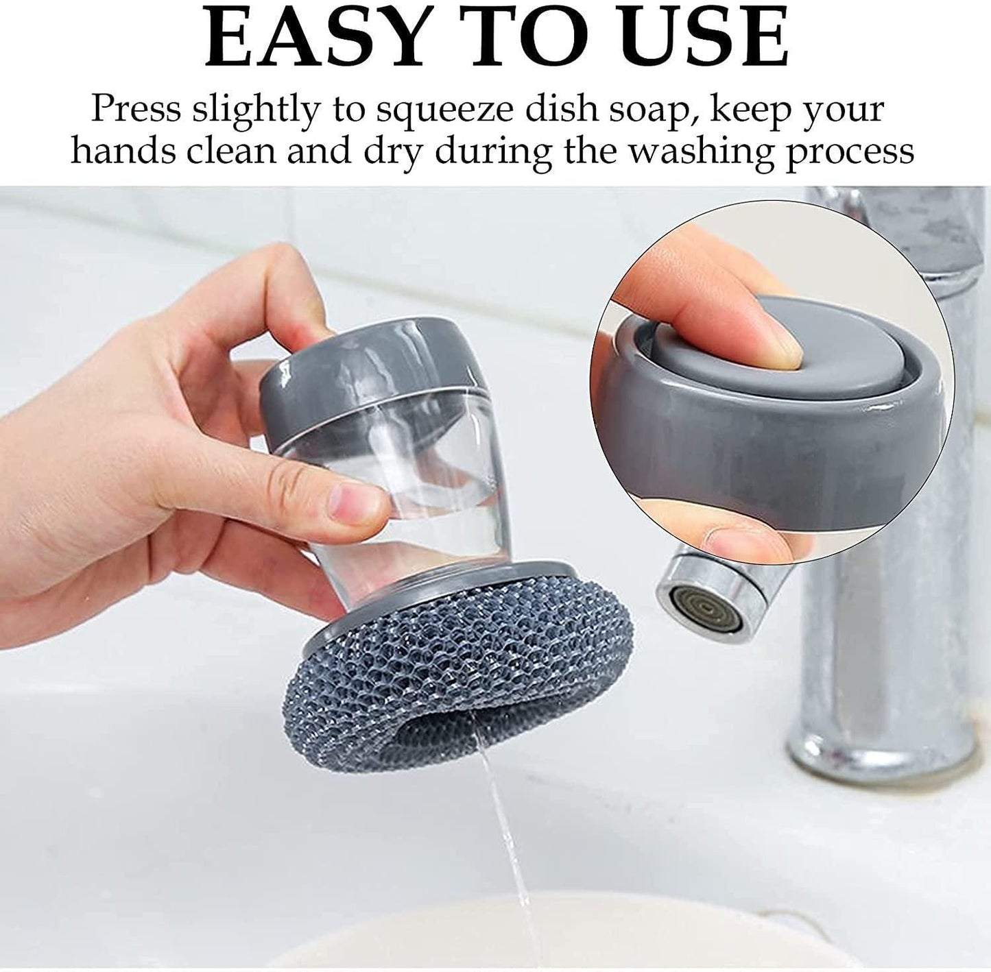 2-in-1 Kitchen Soap Dispensing Palm Brush – Scrub & Shine Without the Mess!