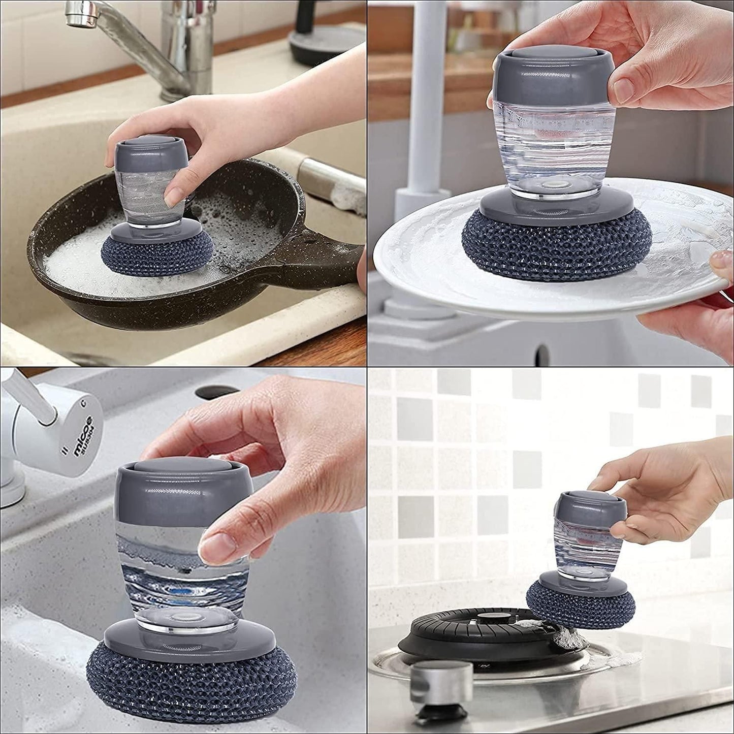 2-in-1 Kitchen Soap Dispensing Palm Brush – Scrub & Shine Without the Mess!