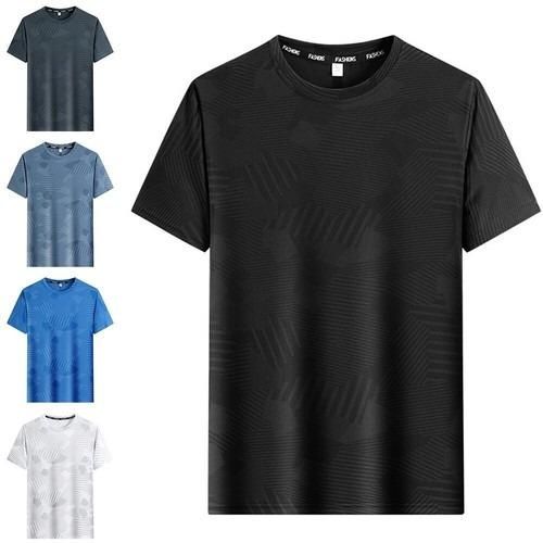 Men's Round Neck Polyester Casual T-Shirts – Pack of 4 (Assorted Colors)