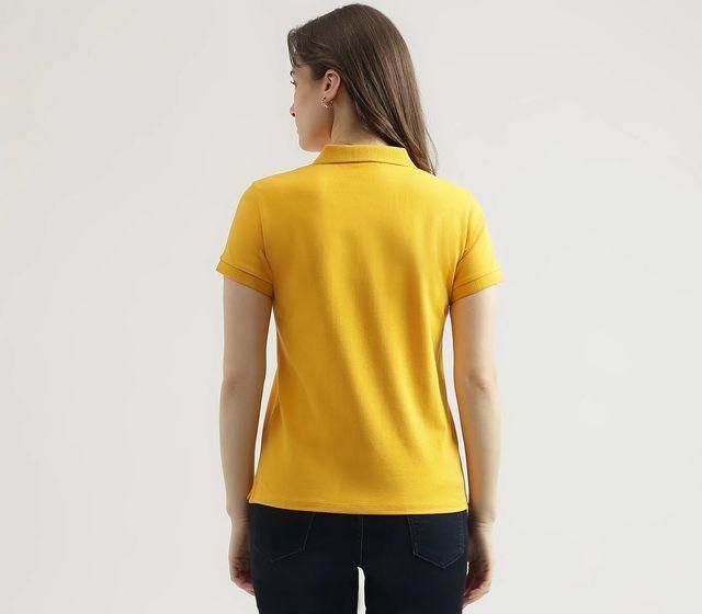 Ketex Yellow Cotton Blend Polo Neck T-Shirt – Stylish & Smart Casual Wear