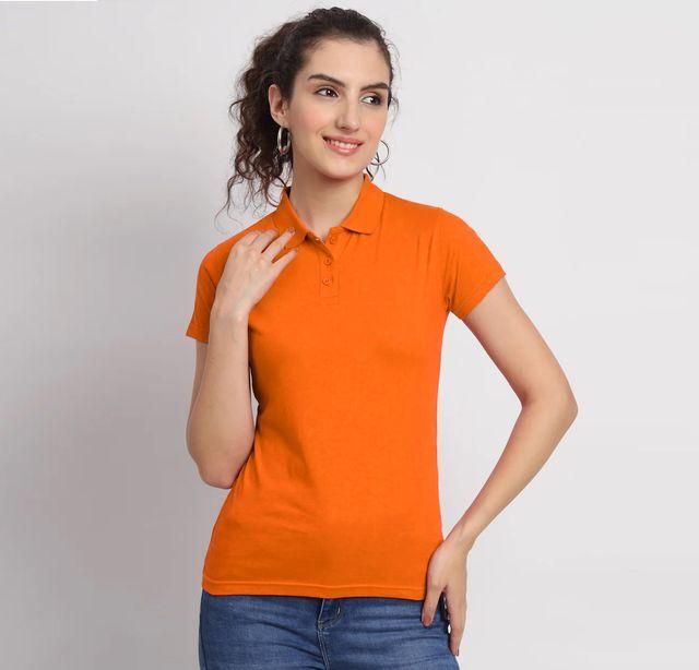 Ketex Orange Cotton Blend Polo Neck T-Shirt – Bold, Bright & Comfortable