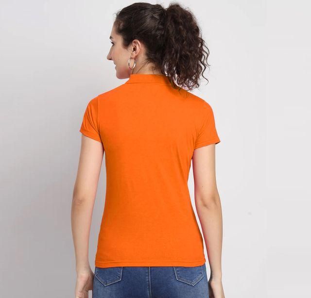 Ketex Orange Cotton Blend Polo Neck T-Shirt – Bold, Bright & Comfortable