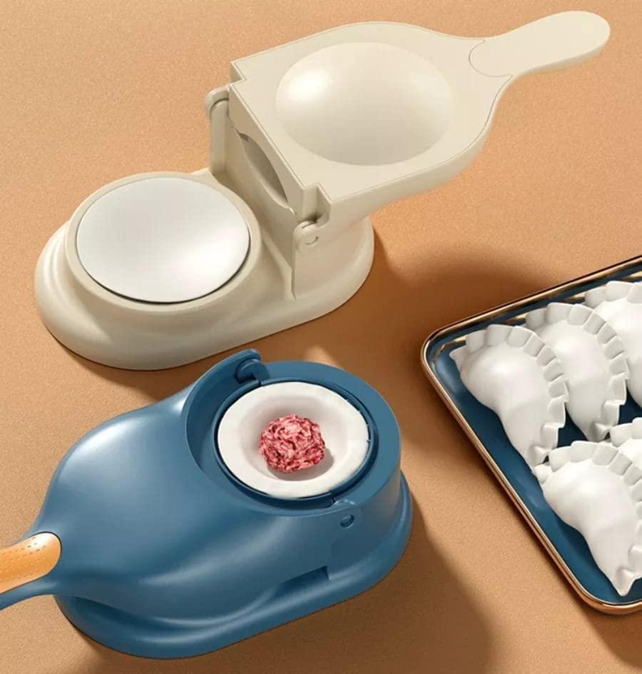 Momos Ghughra Gujiya Maker - 2-in-1 Dumpling Maker & Dough Press – Quick, Easy & Perfect Dumplings